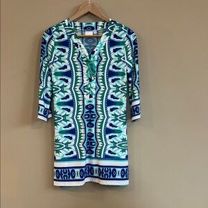 Beach Break Stretch Lace Up Front Beach Dress or Cover-Up